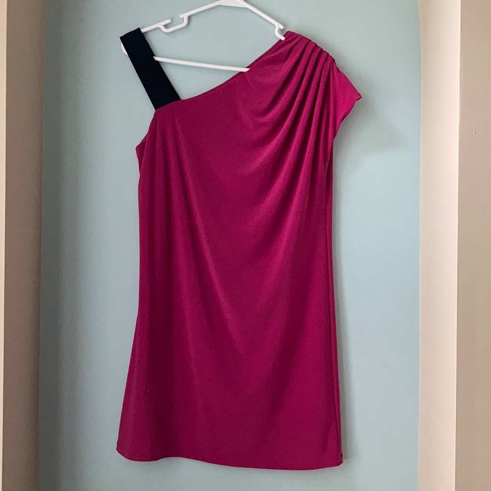 Essentials by ABS fuchsia one shoulder dress XS